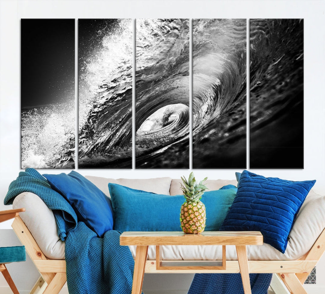 Big Surfwave Ocean Canvas Wall Art Beach Surf Artwork for Living Room Decor