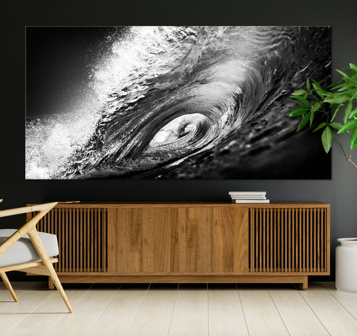 Big Surfwave Ocean Canvas Wall Art Beach Surf Artwork for Living Room Decor