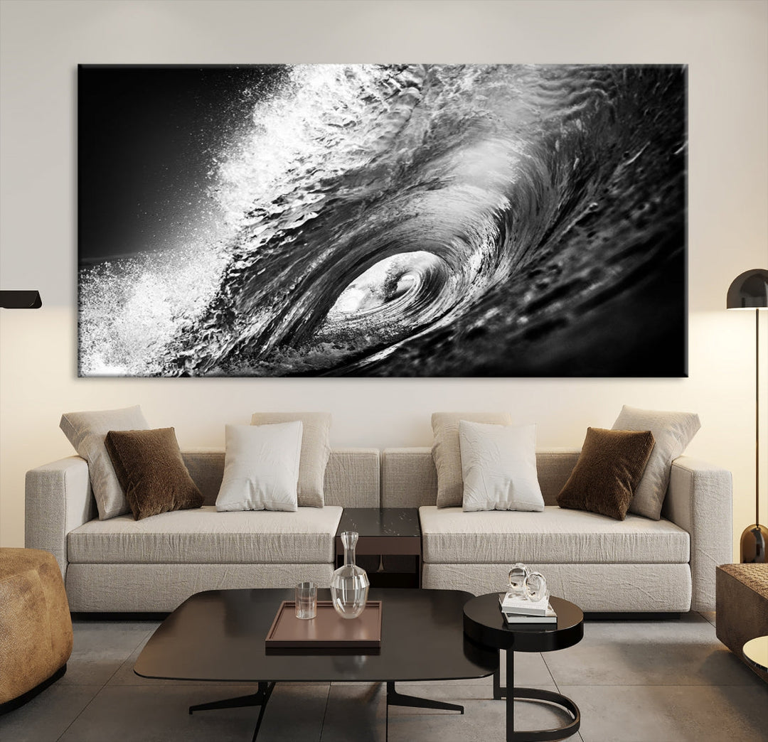 Big Surfwave Ocean Canvas Wall Art Beach Surf Artwork for Living Room Decor