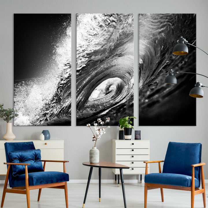 Big Surfwave Ocean Canvas Wall Art Beach Surf Artwork for Living Room Decor