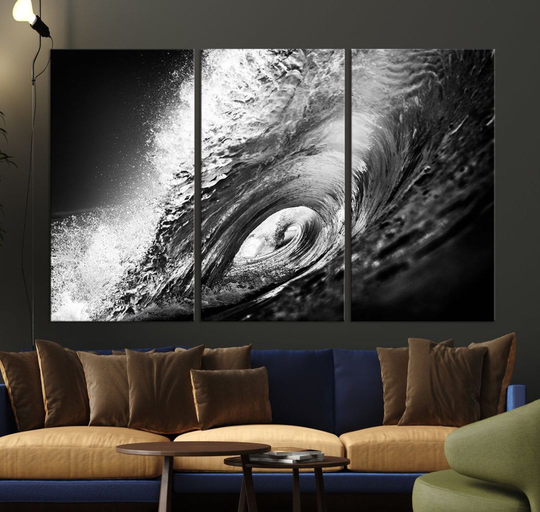 Big Surfwave Ocean Canvas Wall Art Beach Surf Artwork for Living Room Decor