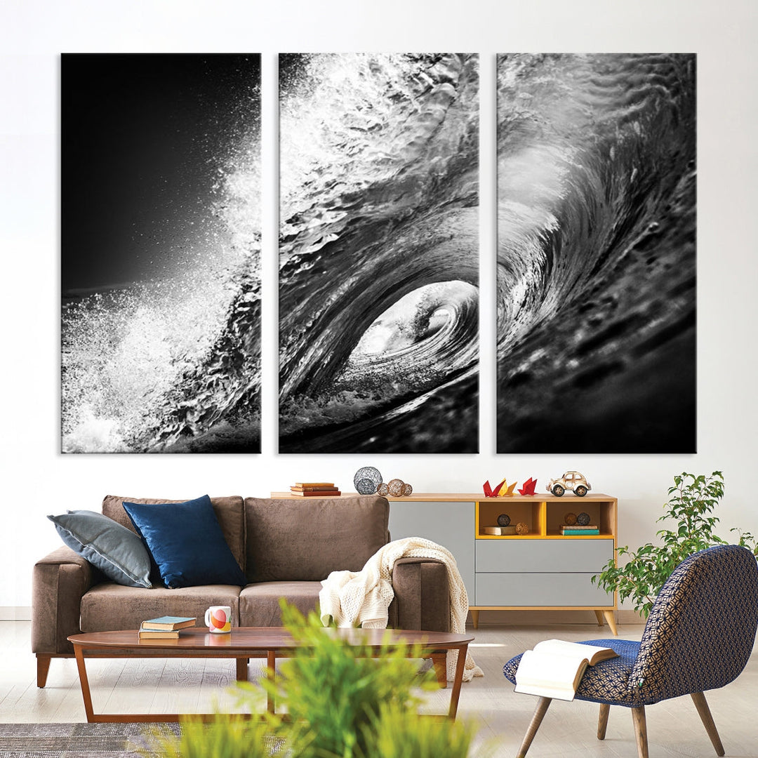 Big Surfwave Ocean Canvas Wall Art Beach Surf Artwork for Living Room Decor