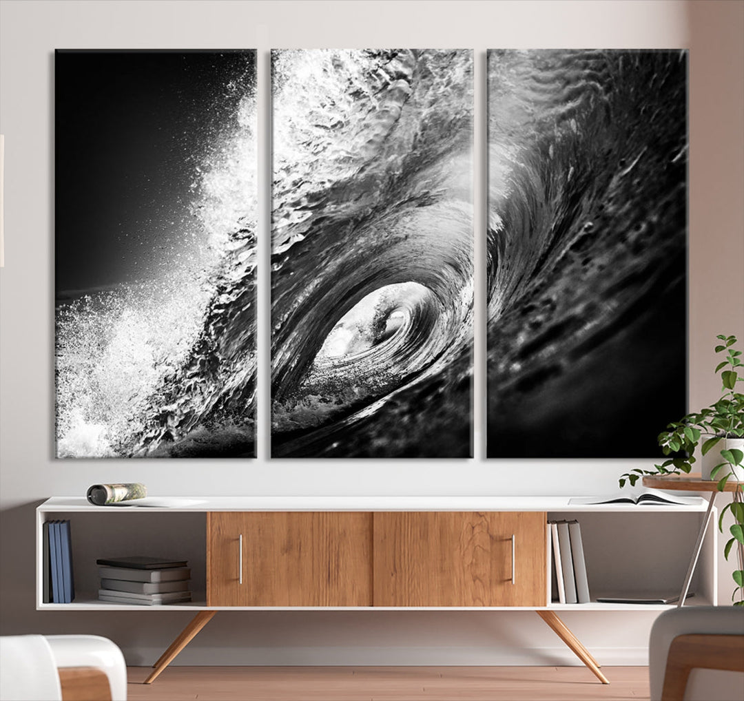 Big Surfwave Ocean Canvas Wall Art Beach Surf Artwork for Living Room Decor