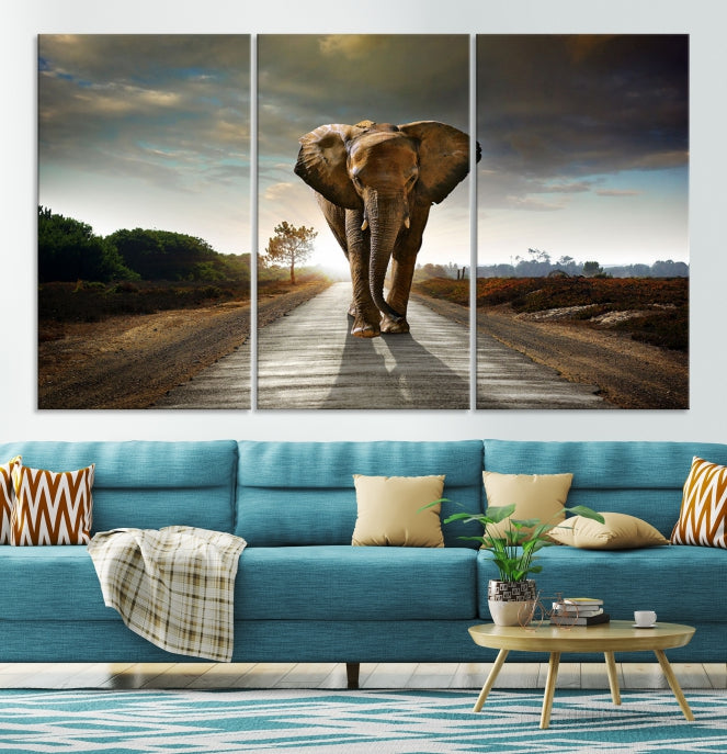 Big Wild Elephant Large Wall Art Canvas Print Living Room Office Decor