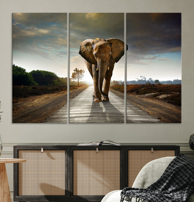 Big Wild Elephant Large Wall Art Canvas Print Living Room Office Decor