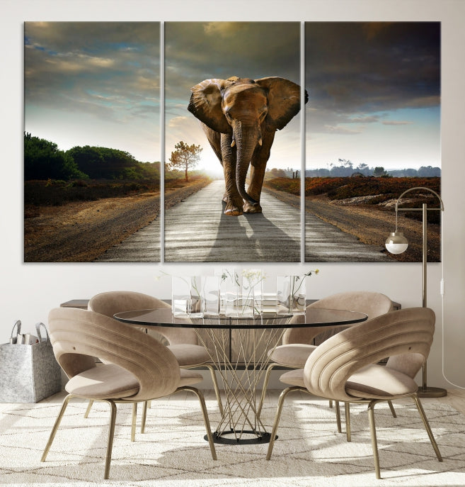 Big Wild Elephant Large Wall Art Canvas Print Living Room Office Decor