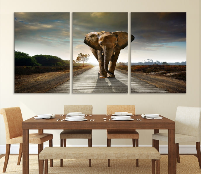 Big Wild Elephant Large Wall Art Canvas Print Living Room Office Decor