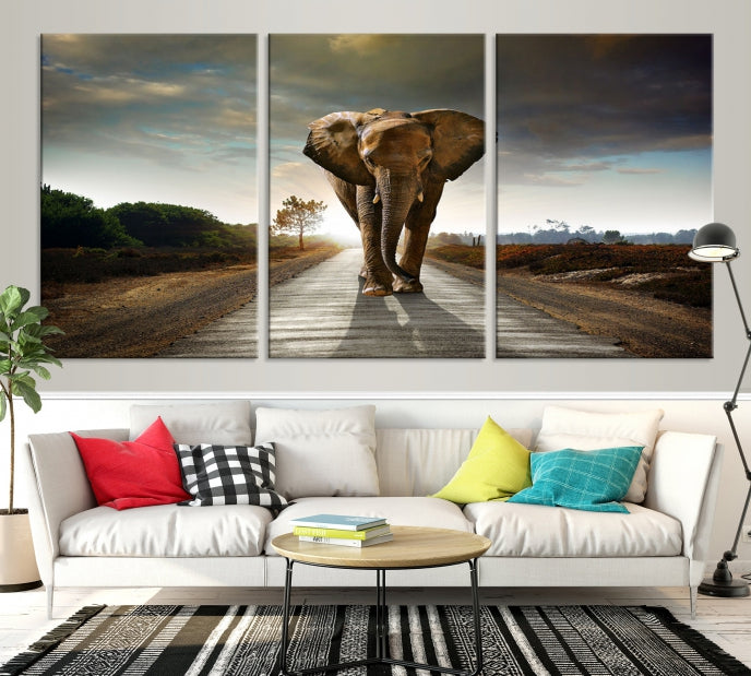 Big Wild Elephant Large Wall Art Canvas Print Living Room Office Decor