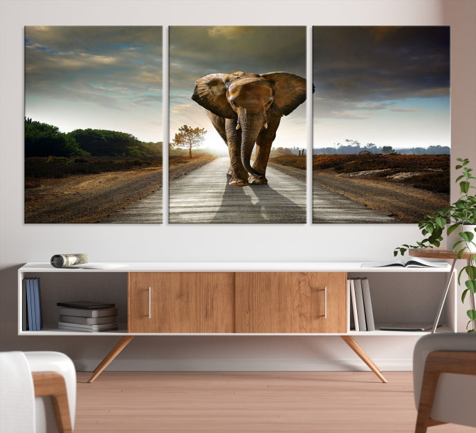 Big Wild Elephant Large Wall Art Canvas Print Living Room Office Decor