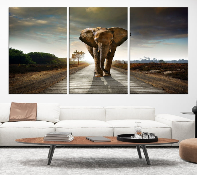 Big Wild Elephant Large Wall Art Canvas Print Living Room Office Decor