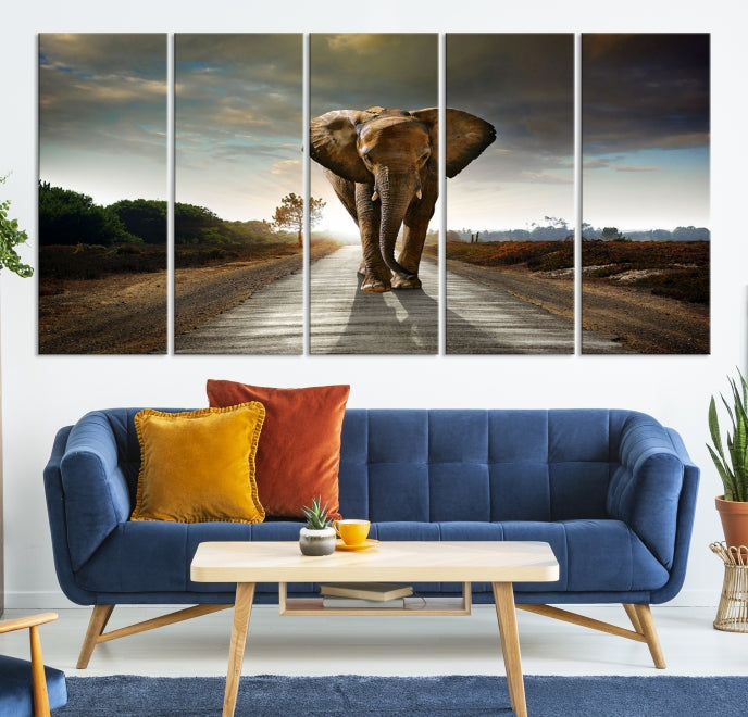 Big Wild Elephant Large Wall Art Canvas Print Living Room Office Decor