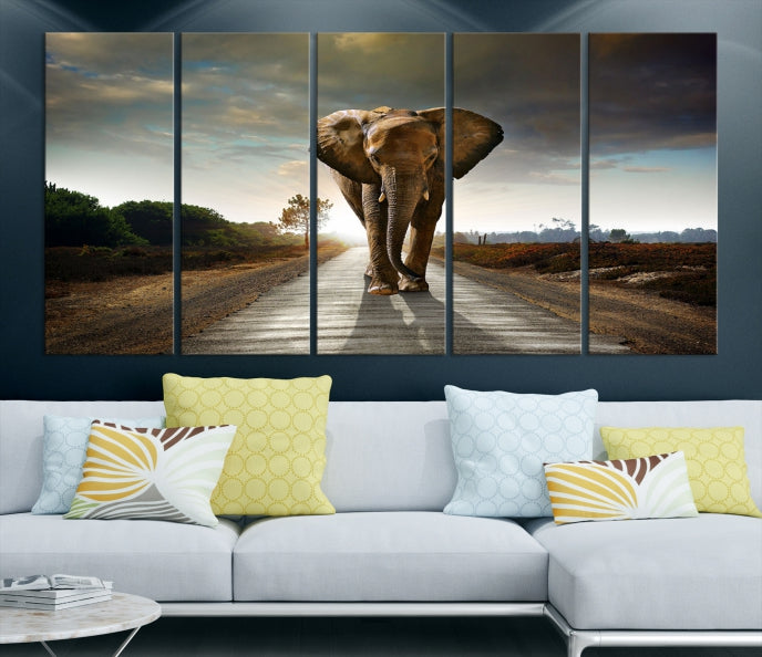 Big Wild Elephant Large Wall Art Canvas Print Living Room Office Decor