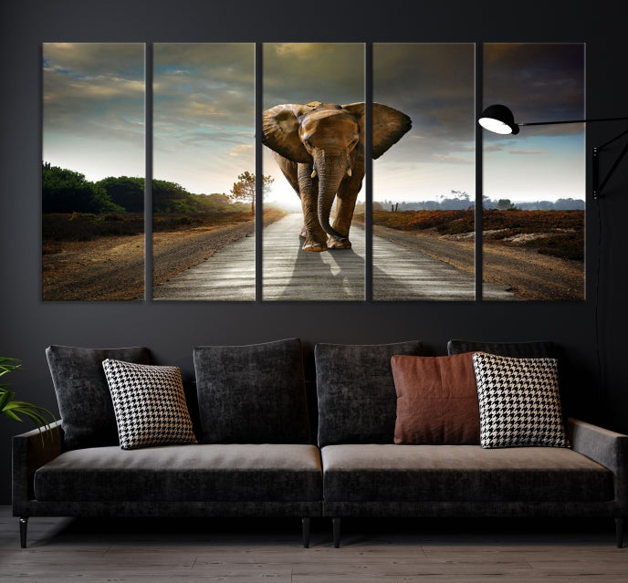 Big Wild Elephant Large Wall Art Canvas Print Living Room Office Decor