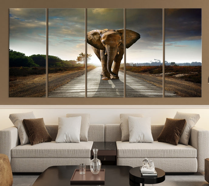 Big Wild Elephant Large Wall Art Canvas Print Living Room Office Decor