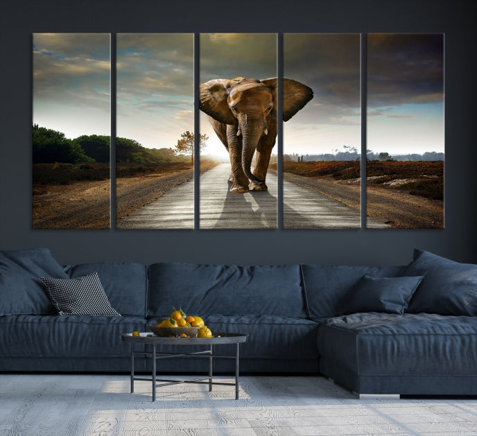 Big Wild Elephant Large Wall Art Canvas Print Living Room Office Decor