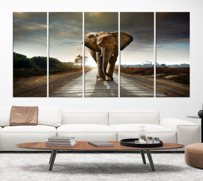 Big Wild Elephant Large Wall Art Canvas Print Living Room Office Decor