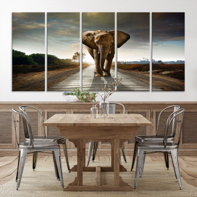 Big Wild Elephant Large Wall Art Canvas Print Living Room Office Decor