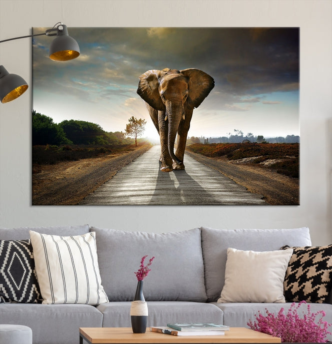 Big Wild Elephant Large Wall Art Canvas Print Living Room Office Decor