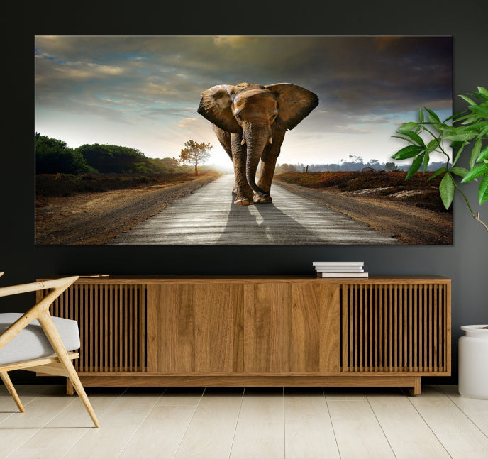 Big Wild Elephant Large Wall Art Canvas Print Living Room Office Decor