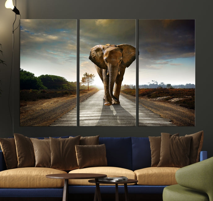 Big Wild Elephant Large Wall Art Canvas Print Living Room Office Decor