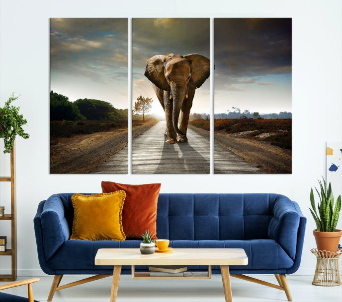 Big Wild Elephant Large Wall Art Canvas Print Living Room Office Decor