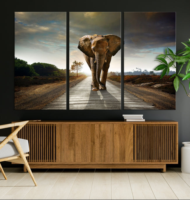 Big Wild Elephant Large Wall Art Canvas Print Living Room Office Decor