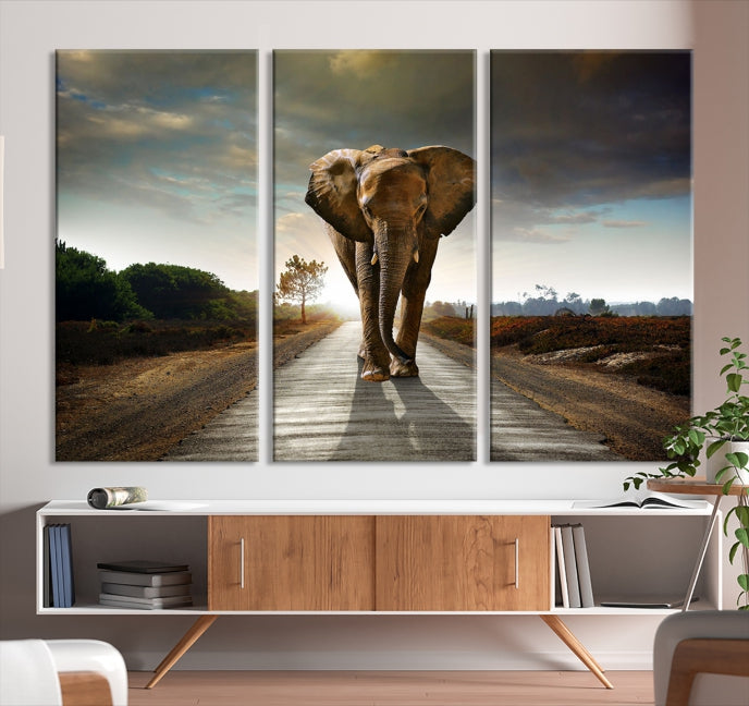 Big Wild Elephant Large Wall Art Canvas Print Living Room Office Decor