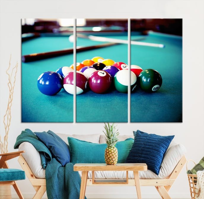 Billiard Table Canvas Wall Art Print Framed Ready to Hang