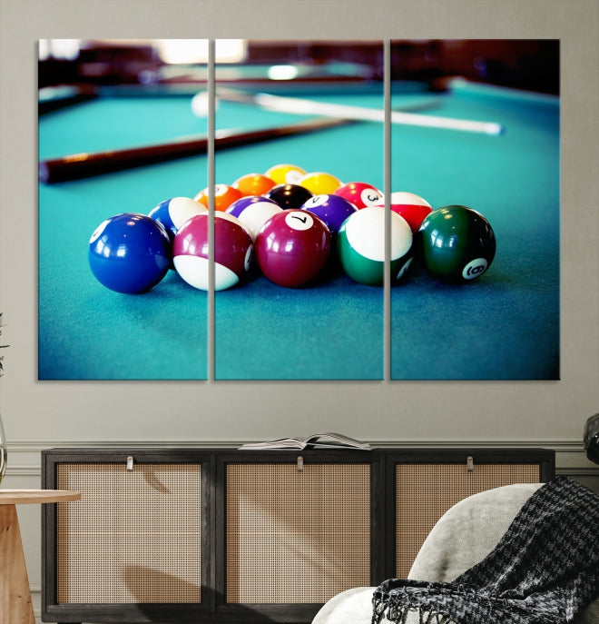 Billiard Table Canvas Wall Art Print Framed Ready to Hang