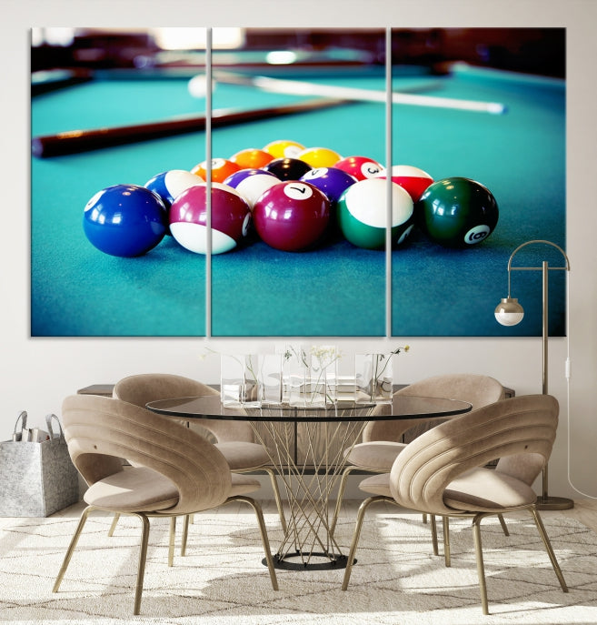 Billiard Table Canvas Wall Art Print Framed Ready to Hang