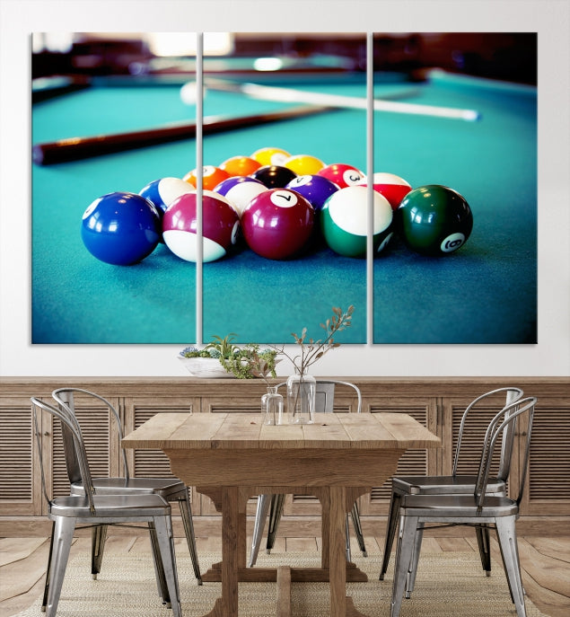 Billiard Table Canvas Wall Art Print Framed Ready to Hang