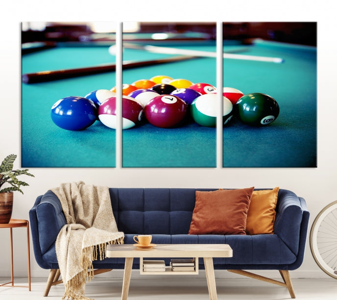 Billiard Table Canvas Wall Art Print Framed Ready to Hang