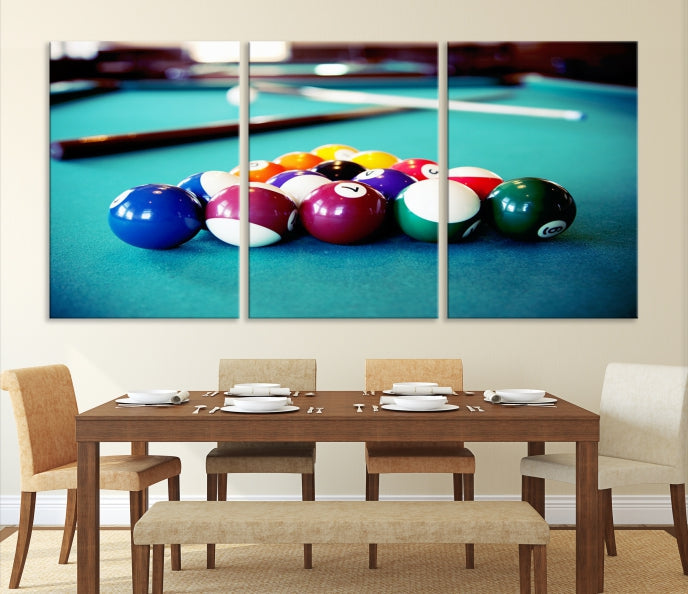 Billiard Table Canvas Wall Art Print Framed Ready to Hang