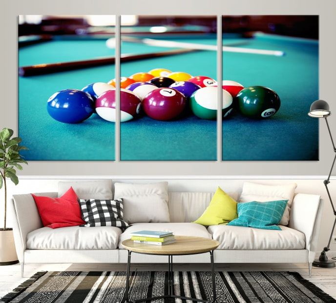 Billiard Table Canvas Wall Art Print Framed Ready to Hang