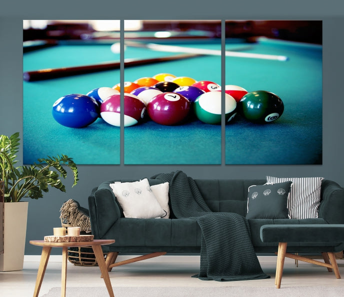 Billiard Table Canvas Wall Art Print Framed Ready to Hang