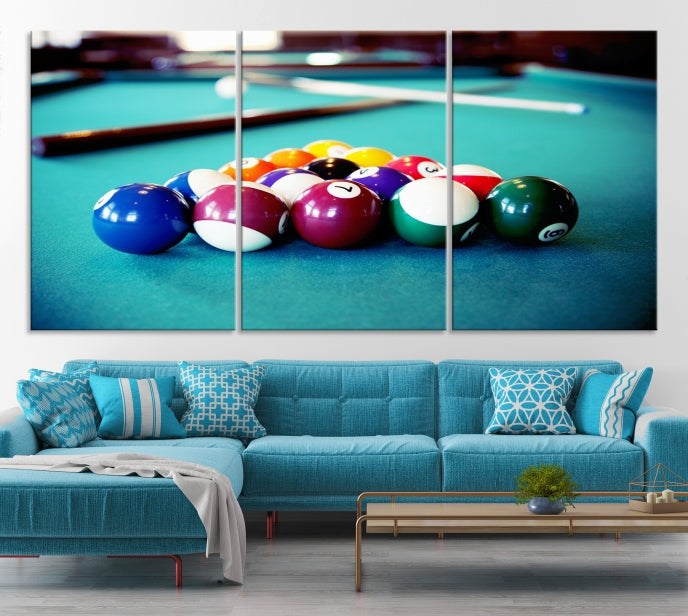 Billiard Table Canvas Wall Art Print Framed Ready to Hang