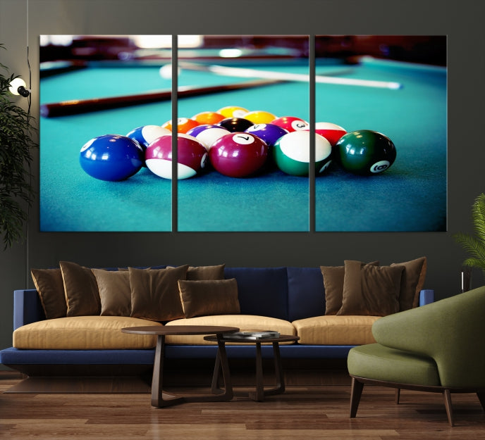 Billiard Table Canvas Wall Art Print Framed Ready to Hang