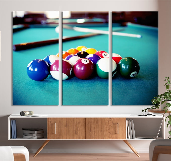 Billiard Table Canvas Wall Art Print Framed Ready to Hang