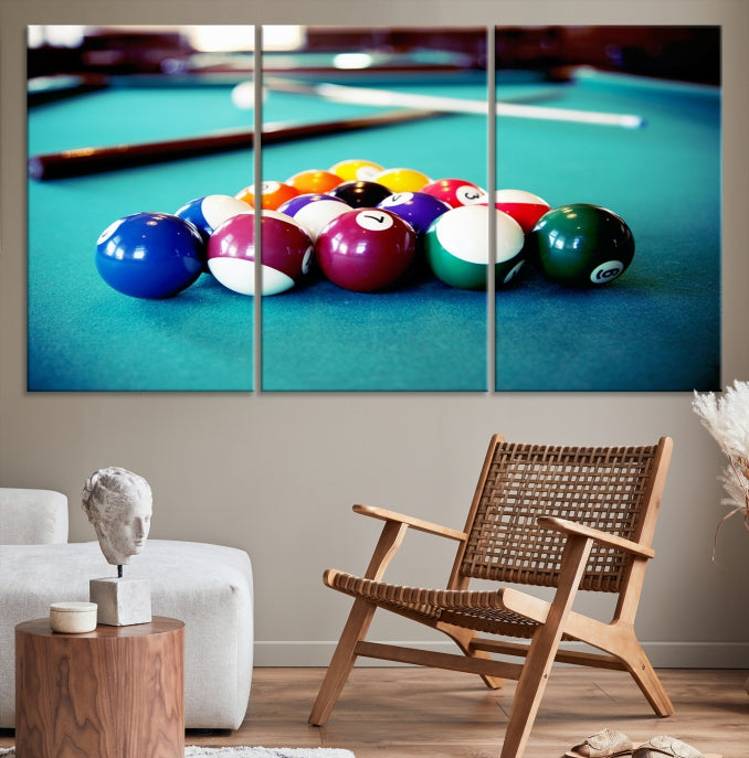 Billiard Table Canvas Wall Art Print Framed Ready to Hang