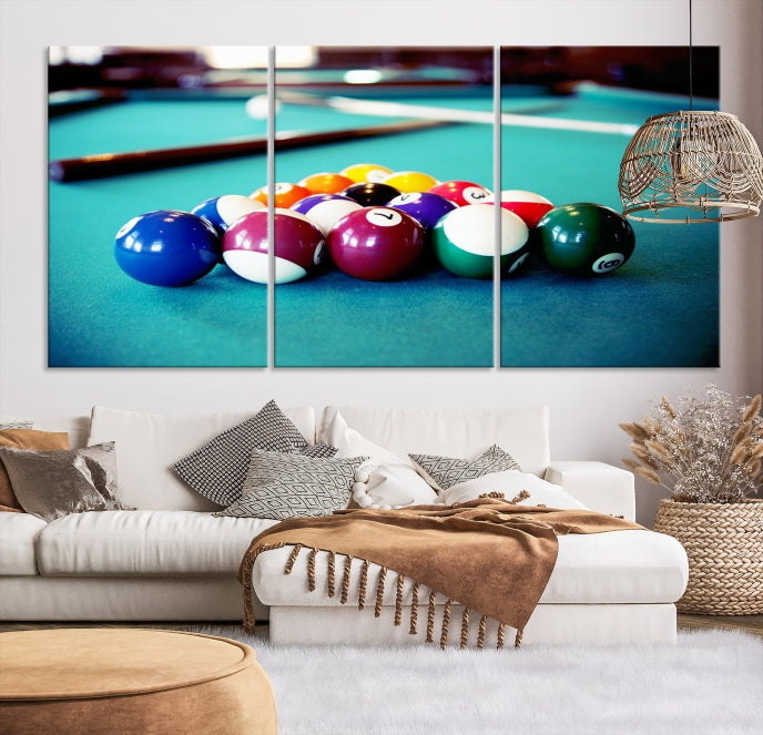 Billiard Table Canvas Wall Art Print Framed Ready to Hang