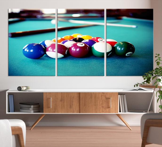 Billiard Table Canvas Wall Art Print Framed Ready to Hang