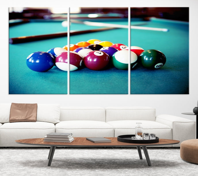 Billiard Table Canvas Wall Art Print Framed Ready to Hang