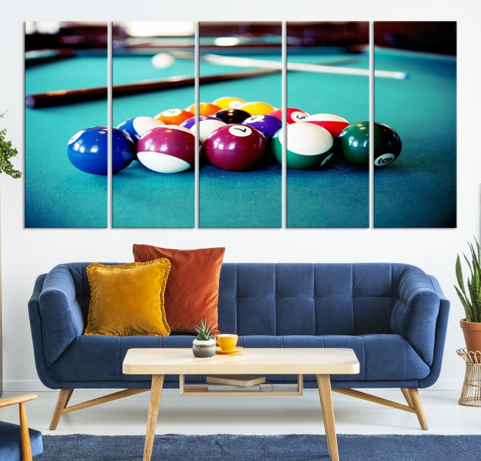 Billiard Table Canvas Wall Art Print Framed Ready to Hang