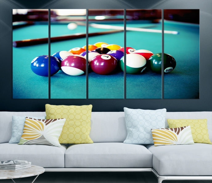 Billiard Table Canvas Wall Art Print Framed Ready to Hang