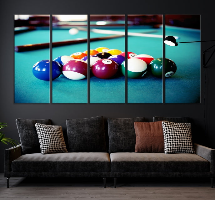 Billiard Table Canvas Wall Art Print Framed Ready to Hang