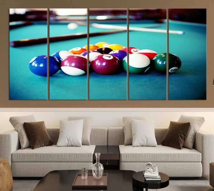 Billiard Table Canvas Wall Art Print Framed Ready to Hang