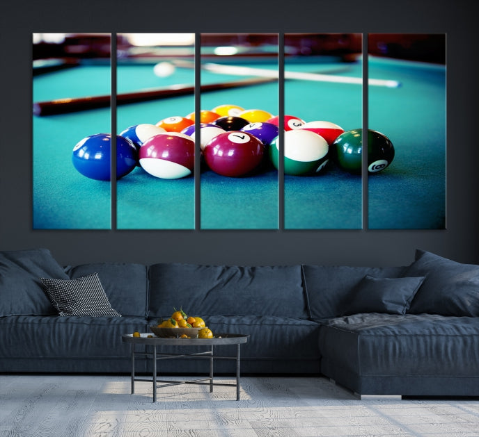 Billiard Table Canvas Wall Art Print Framed Ready to Hang