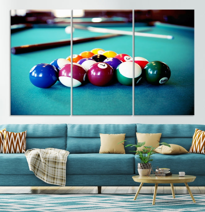 Billiard Table Canvas Wall Art Print Framed Ready to Hang