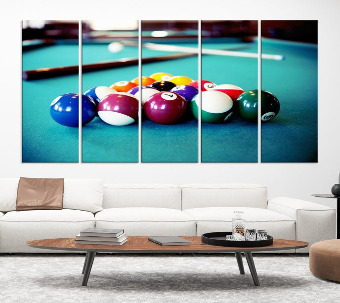 Billiard Table Canvas Wall Art Print Framed Ready to Hang