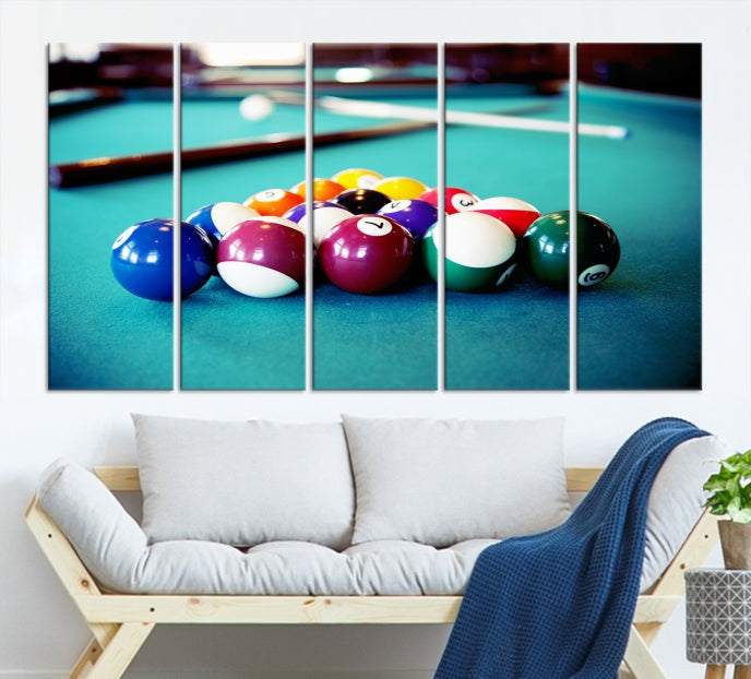 Billiard Table Canvas Wall Art Print Framed Ready to Hang